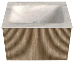 Mondiaz Kurve-dlux 60cm badmeubel dusk met 1 lade en wastafel cloud midden zonder kraangat ostra