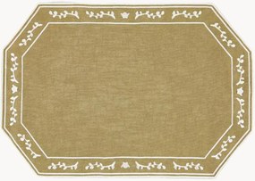 Achtkantig placemat Faial met randborduurwerk