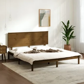 vidaXL Bedframe massief hout honingbruin 180x200 cm 6FT Super King