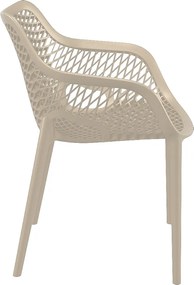 Garden Impressions Air XL tuinset 5-delig taupe - Rimini tuintafel 80x80 cm