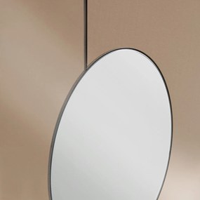 Ronde amberkleurige spiegel, diameter 90 cm, TINTO