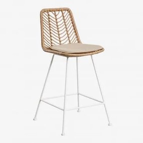 Set Van 4 Hoge Tuinkrukken In Gouda Natural Synthetisch Rotan Natuurlijk & Wit & ↑65 Cm & Bruin – Zand - Sklum