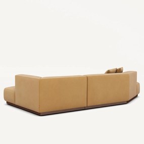 Open rechte hoekbank in linnen fluweel, JACOPO