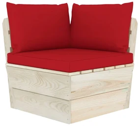 vidaXL Tuinhoekbank met kussens pallet geïmpregneerd vurenhout