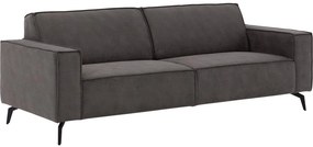 Goossens Hoekbank Hercules donkergrijs, microvezel, 3-zits, modern design