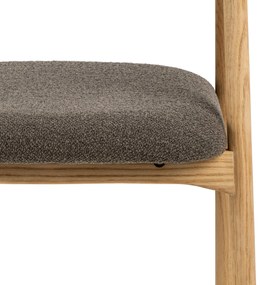 ADELE bruin taupe (monza 40) / frame natuurlijk eiken - HOUTEN STOEL VOOR WOONKAMER EETKAMER KEUKEN RETRO
