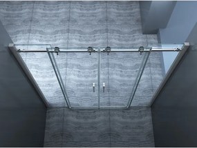 Douchedeur Slice Nisdeur Schuifdeur 180x200cm Antikalk Helder Glas Chroom Profiel 8mm Veiligheidsglas Easy Clean