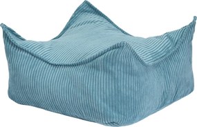 Vierkante Kinderpoef Aesthetic Rib - Turquoise