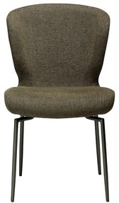 Dan-Form Glory Swivel Draaibare Eetkamerstoel Olijfgroen Boucle