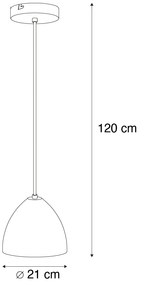 Moderne hanglamp zwart met grijs beton - Eton Modern E27 rond Binnenverlichting Lamp