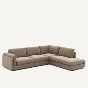 Hoekslaapbank met longchair van badstof, César