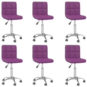vidaXL Eetkamerstoelen draaibaar 6 st kunstleer paars