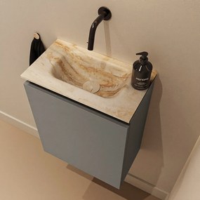 Mondiaz Ture DLux toiletmeubel 40cm smoke met wastafel frappe midden zonder kraangat