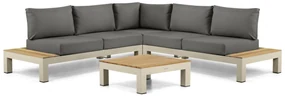 Loungeset 5 personen Aluminium/Teak Taupe Lifestyle Garden Furniture Vittoria