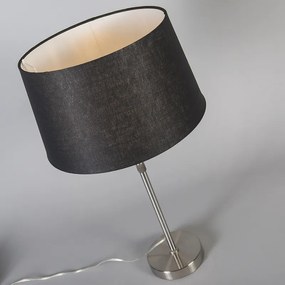 Tafellamp staal met kap zwart 35 cm verstelbaar - Parte Design, Modern E27 rond Binnenverlichting Lamp