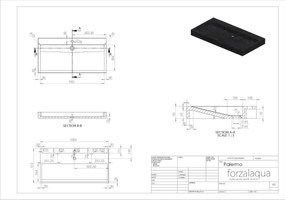 Forzalaqua Palermo wastafel 100x50cm met kraangat carrara gepolijst