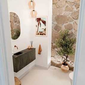 Mondiaz Joya DLux 90cm toiletmeubel shadow met wastafel faye links zonder kraangat lava
