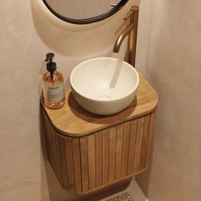 Livli Estrela toiletmeubel 40cm ribbelfront met waskom in ivoor