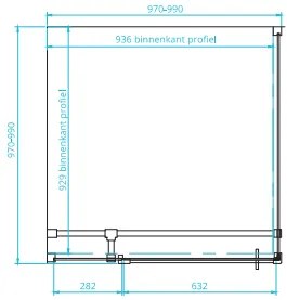 van Rijn ST05 douchecabine mat zwart 100x100cm