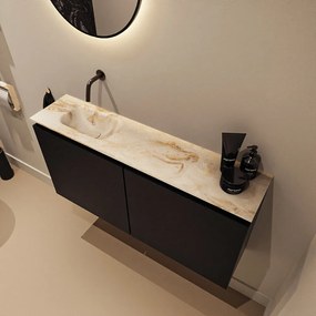 Mondiaz Ture DLux toiletmeubel 100cm urban met wastafel frappe links zonder kraangat