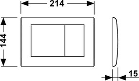 TECE Planus drukplaat 2-knops glans wit