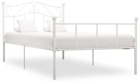 vidaXL Bedframe metaal wit 100x200 cm