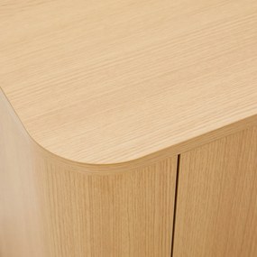 Eiken Tv-meubel Met Ronde Hoeken - 180x40x50cm.