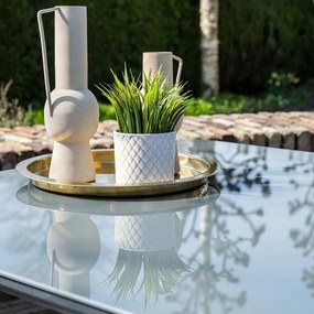 Garden Impressions Santos tuinset 5-delig donker grijs - Senna tuintafel 180x100 cm