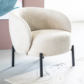 By-Boo Oasis Beige Fauteuil Met Ronde Rugleuning