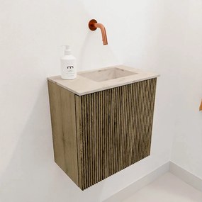Mondiaz Joya DLux 40cm toiletmeubel dusk met wastafel faye rechts zonder kraangat frappe