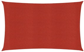 vidaXL Zonnezeil 160 g/m² 2x4 m HDPE rood