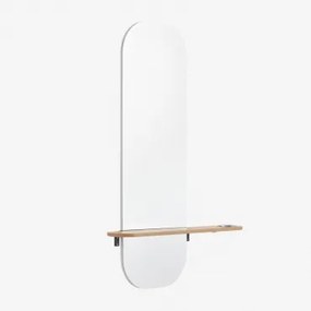 Verique Mdf Haltafel Met Spiegel Natuurlijk Hout - Sklum