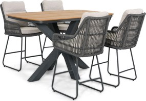 Barset 4 personen 180 cm Rope Grijs Lifestyle Garden Furniture Vicente/Noelle