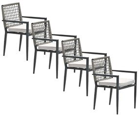 Garden Impressions Burela tuinstoel taupe - 4 stuks