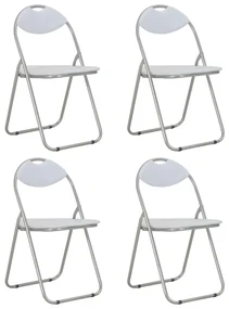 vidaXL Eetkamerstoelen inklapbaar 4 st kunstleer wit