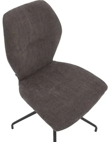 Goossens Eetkamerstoel Hera bruin stof leuning, modern design