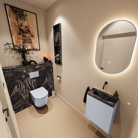 Mondiaz Ture DLux toiletmeubel 40cm clay met wastafel lava midden zonder kraangat