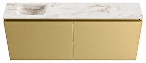 Mondiaz Ture DLux toiletmeubel 120cm oro met wastafel frappe links zonder kraangat