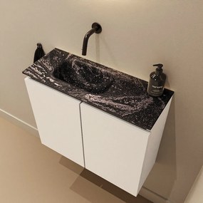 Mondiaz Ture DLux toiletmeubel 60cm talc met wastafel lava links zonder kraangat