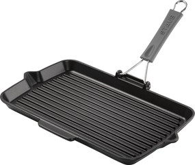 Staub Grill Pans Grillpan met schenktuit 34 x 21 cm, Zwart - Grill Pans - Staub