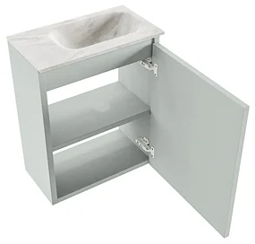 Mondiaz Ture DLux toiletmeubel 40cm greey met wastafel ostra rechts zonder kraangat