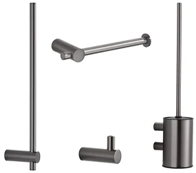 Saniclear Academy toiletaccessoiresset 4-delig verouderd ijzer - gunmetal