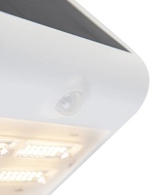 LED Buiten wandlamp met bewegingsmelder wit 21,5 cm met dimlicht en sensor op solar - Daya Modern IP65 Buitenverlichting