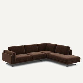 Chenille fluwelen hoekbank met longchair, César