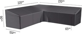 Platinum AeroCover Loungesethoes - Symmetrisch - 220x220x100x65/90 cm - Ademend & UV-bestendig