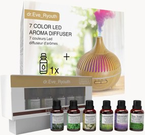 LED aroma diffuser Tranquil Experience met etherische oliën set, 8-delig