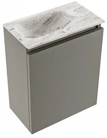 Mondiaz Ture DLux toiletmeubel 40cm smoke met wastafel glace links met kraangat