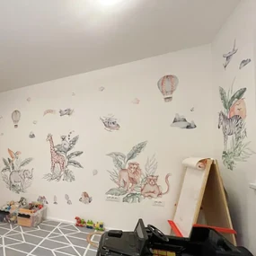 INSPIO Muursticker van textiel - SAFARI dieren uit het wild