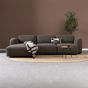 Bruine Hoekbank Chaise Longue Links