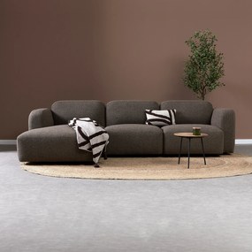 Bruine Hoekbank Chaise Longue Links
